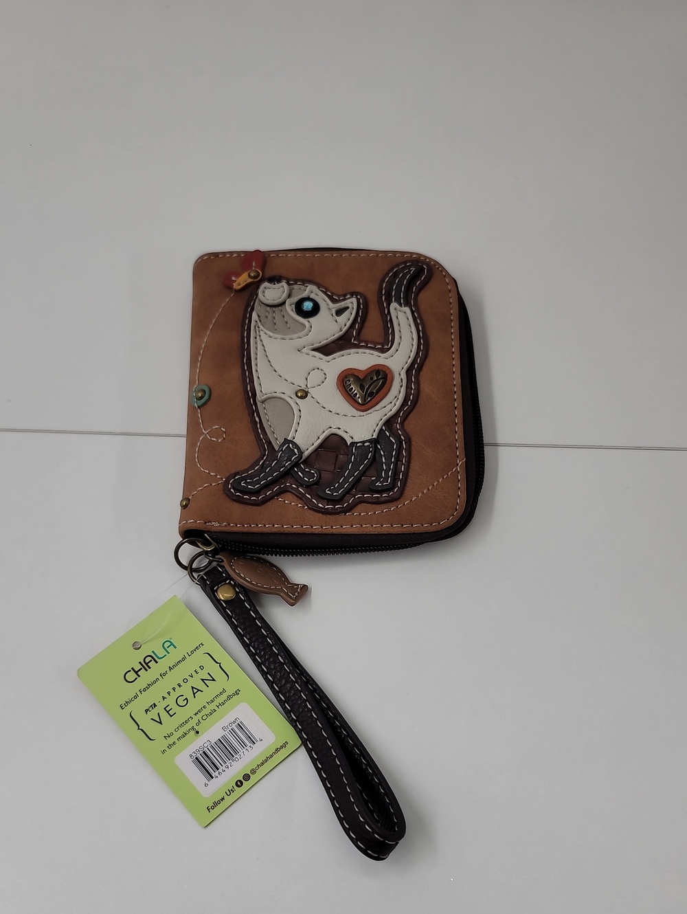 Chala Slim Cat Zip-Around Wristlet Wallet